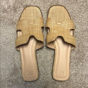 A New Day Women's Woven Tan Sandals